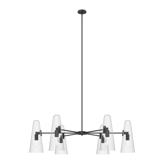 Beacon 6-Light Chandelier Clear Black EEI-5648-CLR-BLK