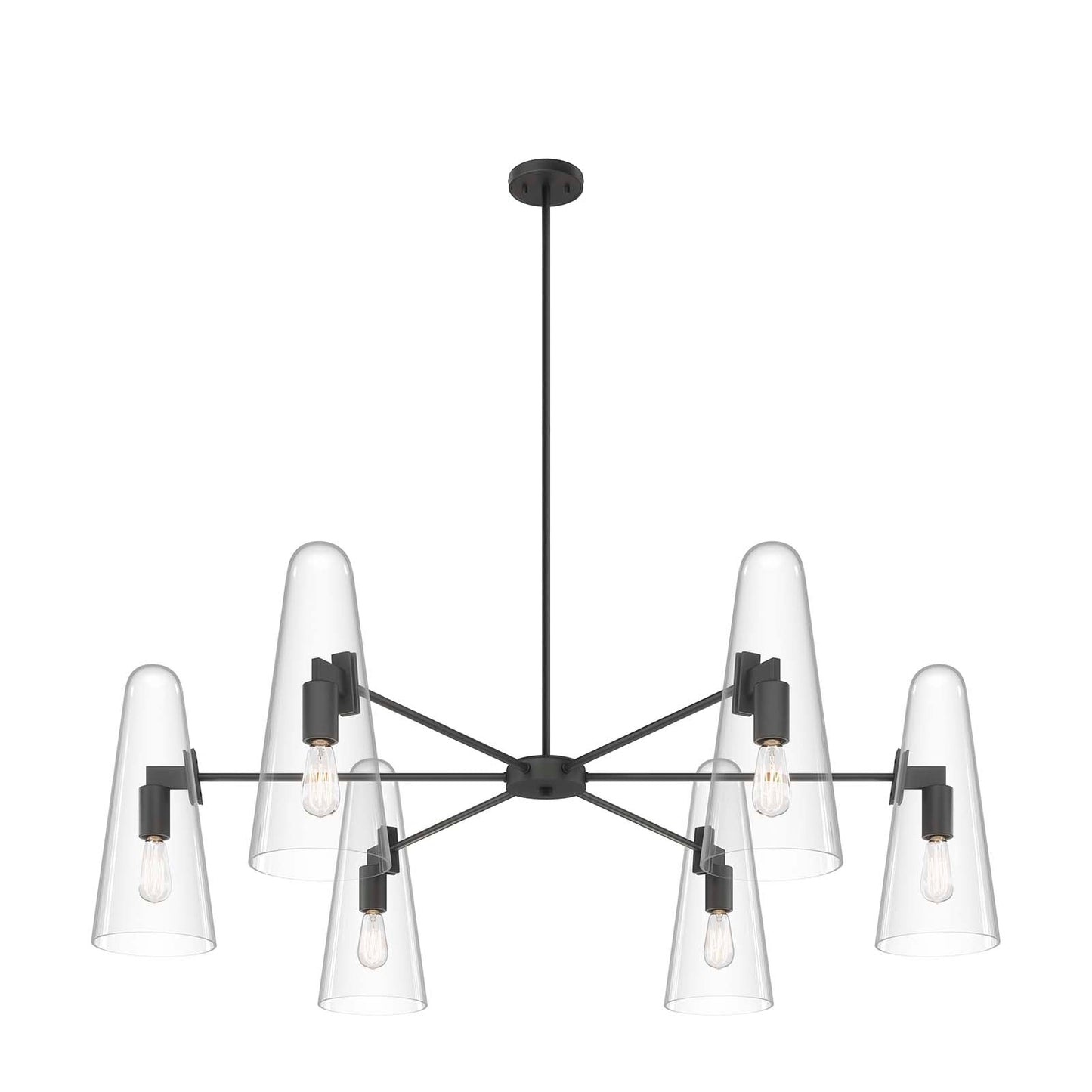 Beacon 6-Light Chandelier Clear Black EEI-5648-CLR-BLK