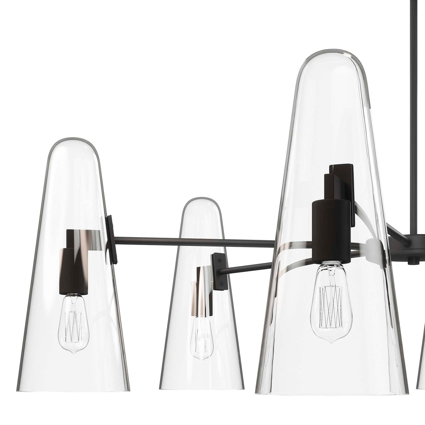 Beacon 6-Light Chandelier Clear Black EEI-5648-CLR-BLK