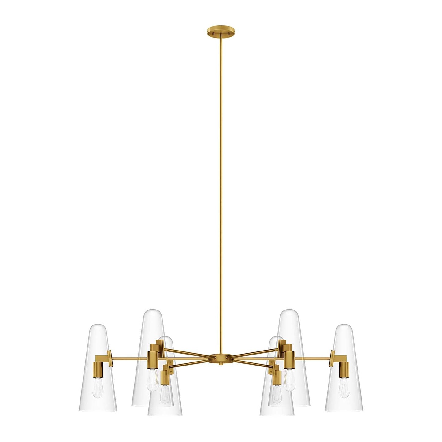 Beacon 6-Light Chandelier Clear Satin Brass EEI-5648-CLR-SBR