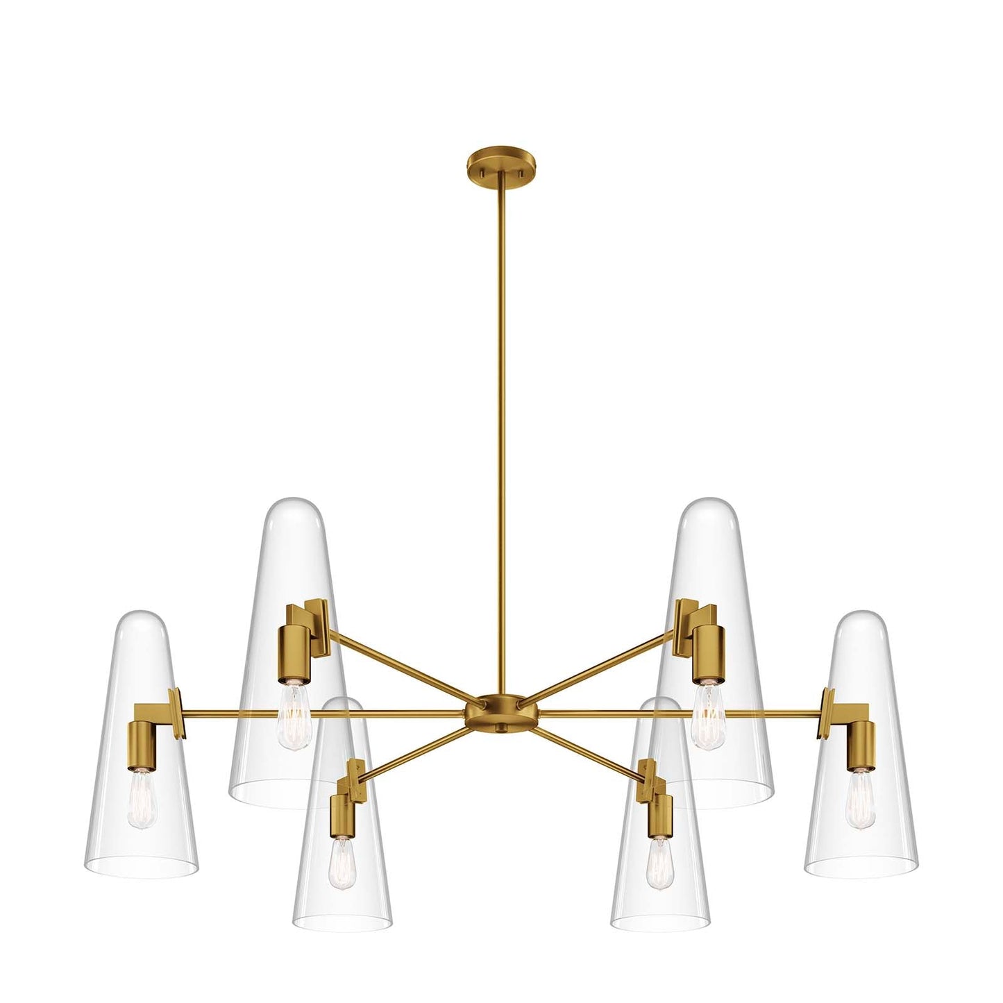 Beacon 6-Light Chandelier Clear Satin Brass EEI-5648-CLR-SBR