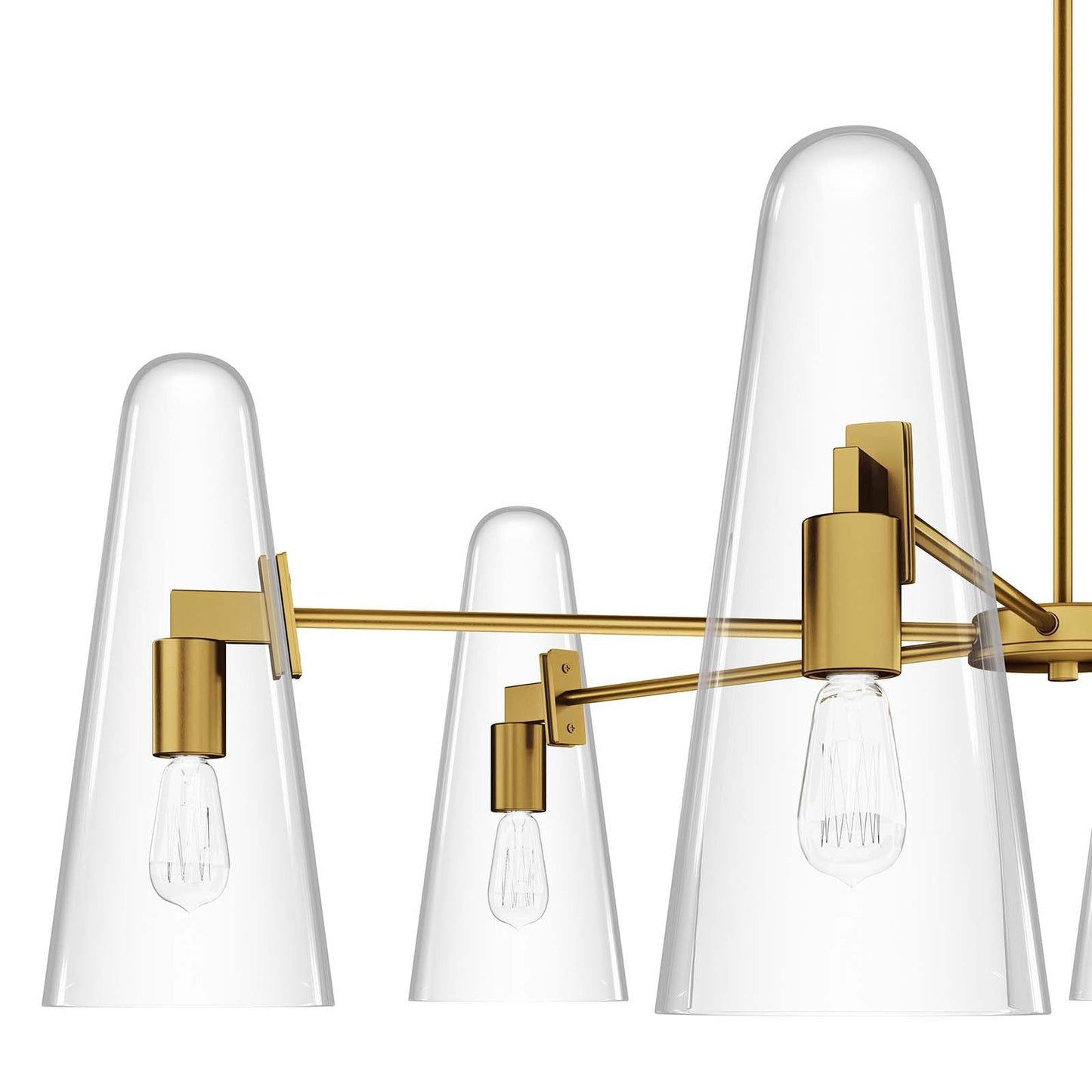 Beacon 6-Light Chandelier Clear Satin Brass EEI-5648-CLR-SBR