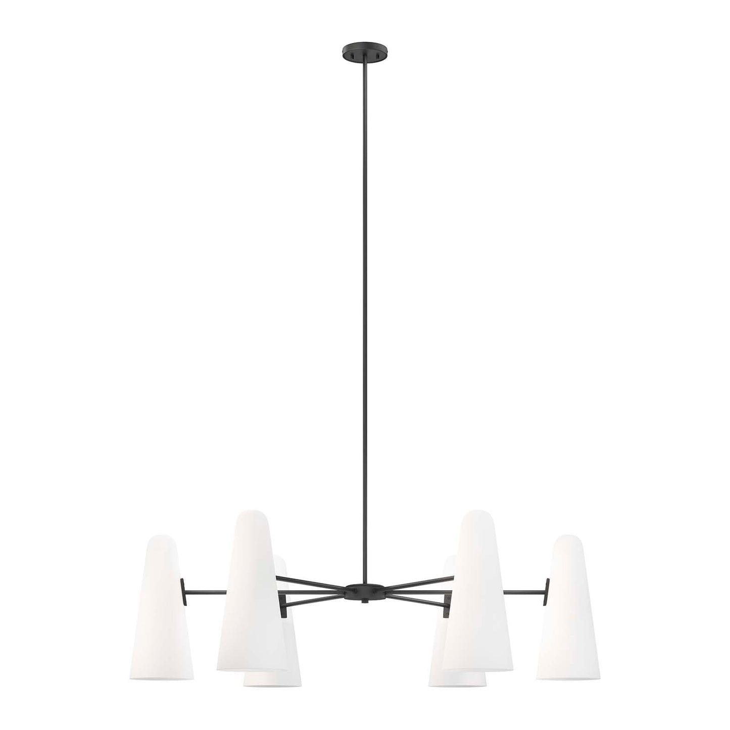 Beacon 6-Light Chandelier Opal Black EEI-5648-OPA-BLK