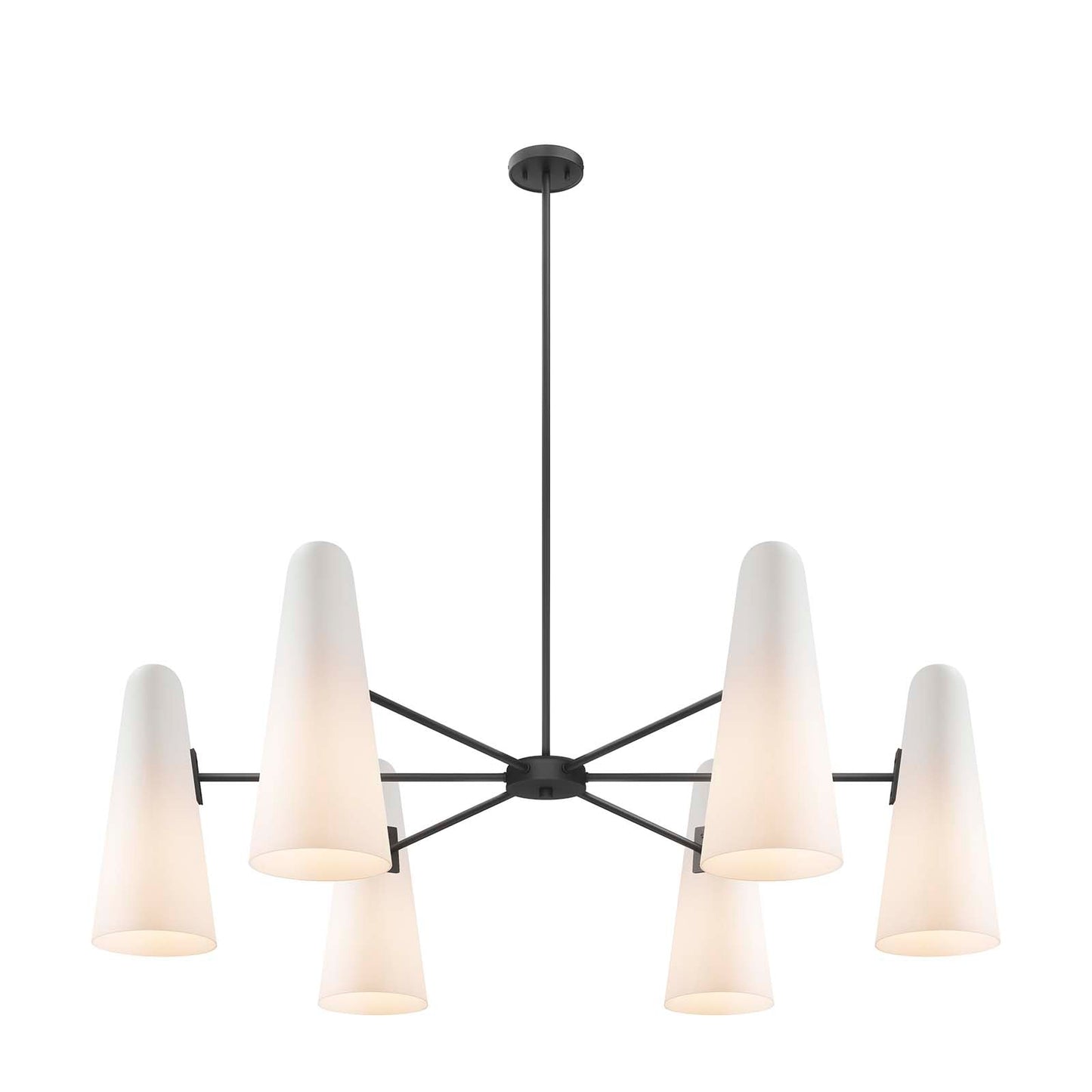 Beacon 6-Light Chandelier Opal Black EEI-5648-OPA-BLK