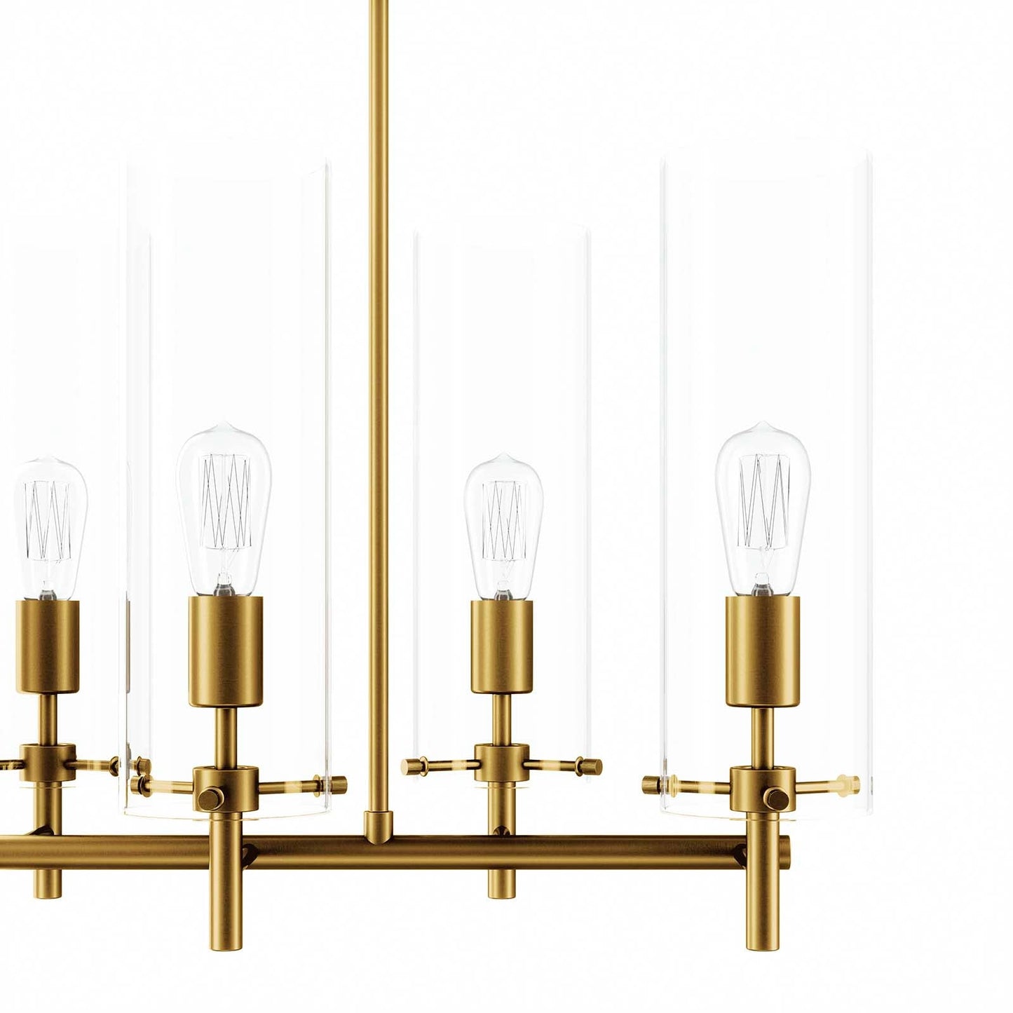 Skylark 6-Light Chandelier Clear Satin Brass EEI-5651-CLR-SBR