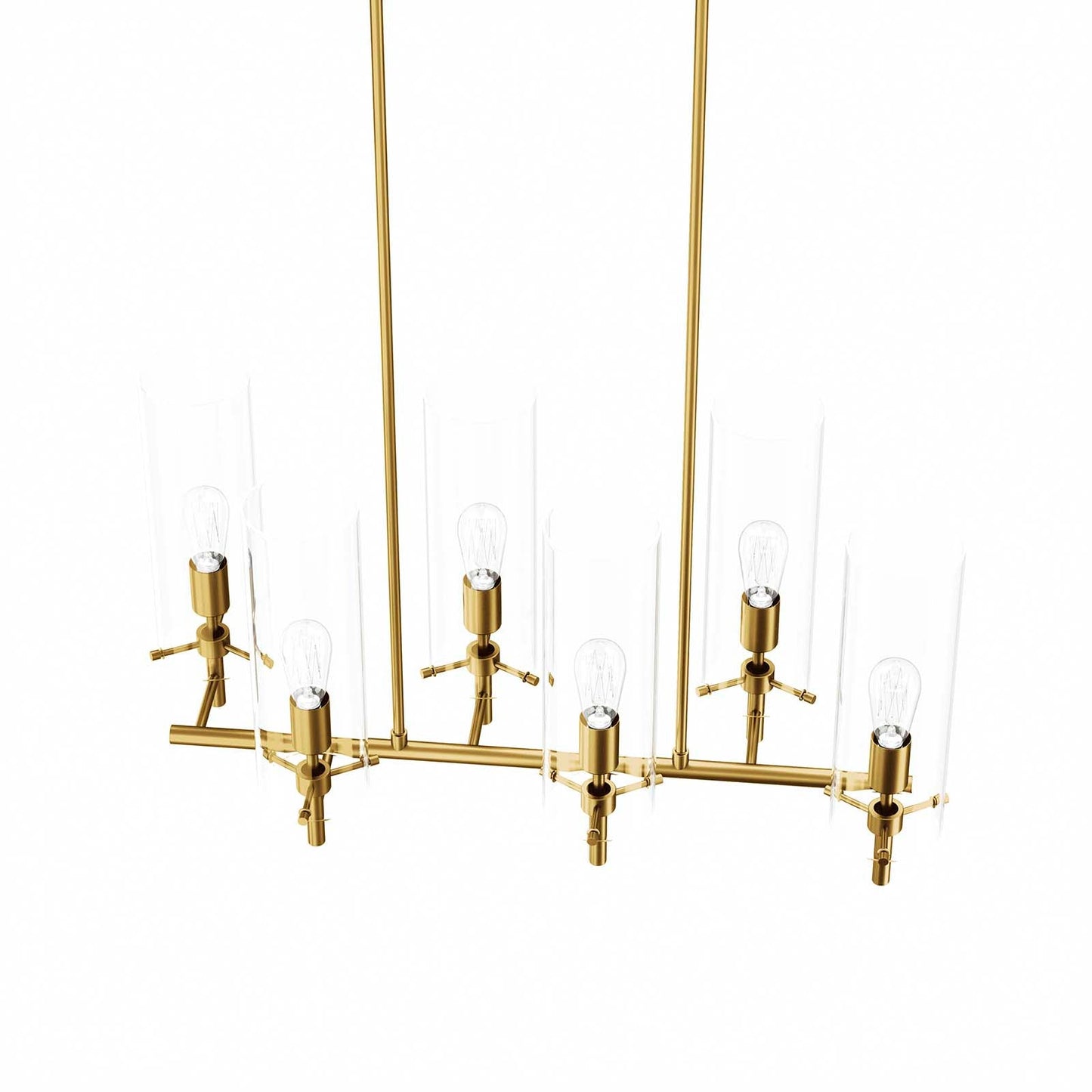 Skylark 6-Light Chandelier Clear Satin Brass EEI-5651-CLR-SBR