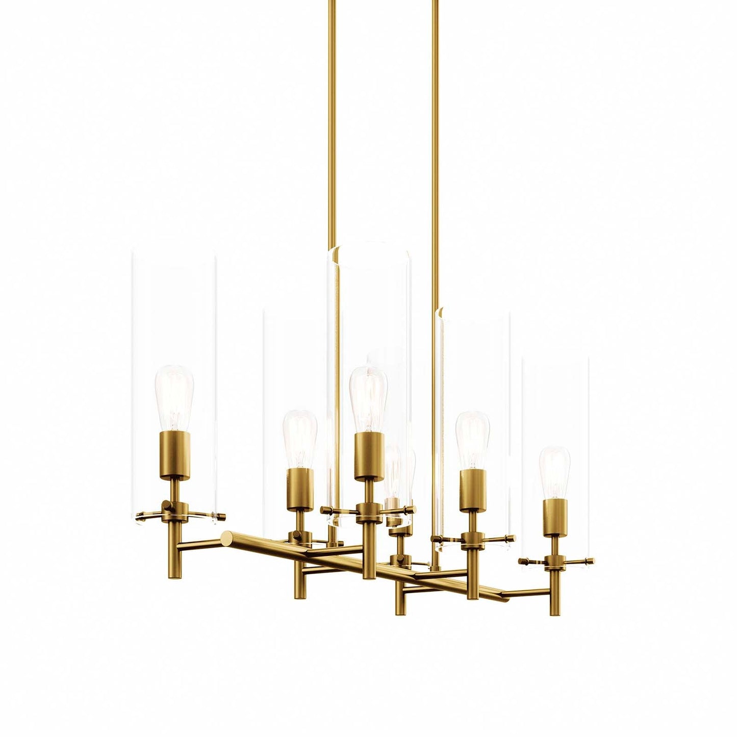 Skylark 6-Light Chandelier Clear Satin Brass EEI-5651-CLR-SBR