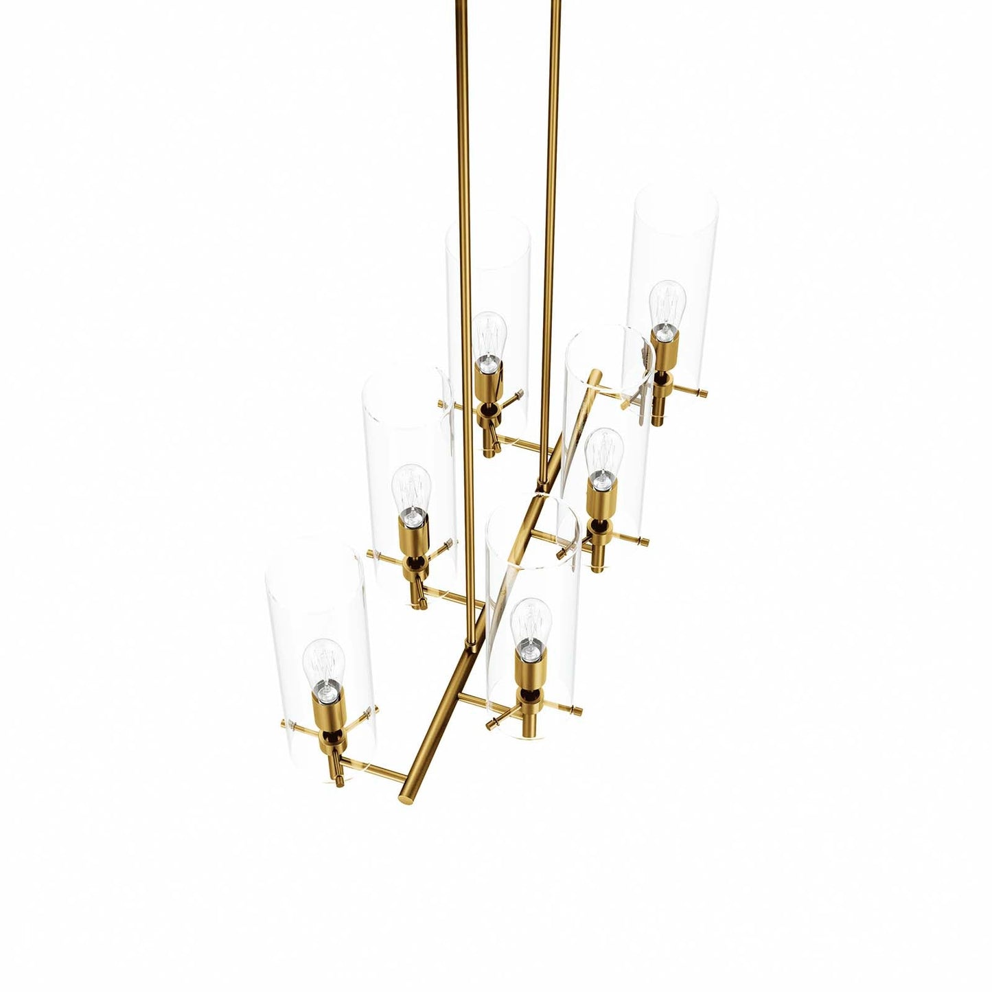 Skylark 6-Light Chandelier Clear Satin Brass EEI-5651-CLR-SBR