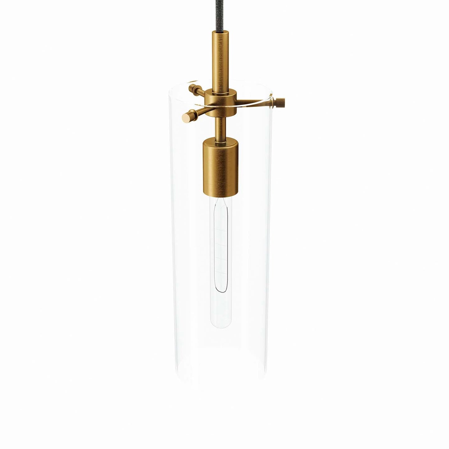 Skylark Pendant Light Clear Satin Brass EEI-5652-CLR-SBR