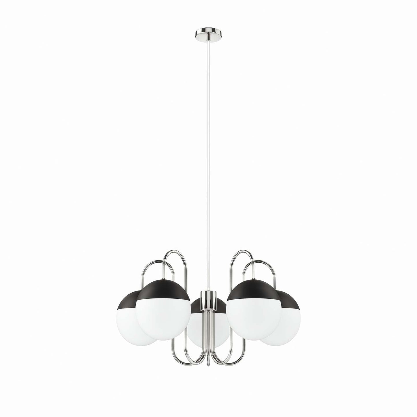 Stellar 5-Light Chandelier Opal Polished Nickel EEI-5658-OPA-PON