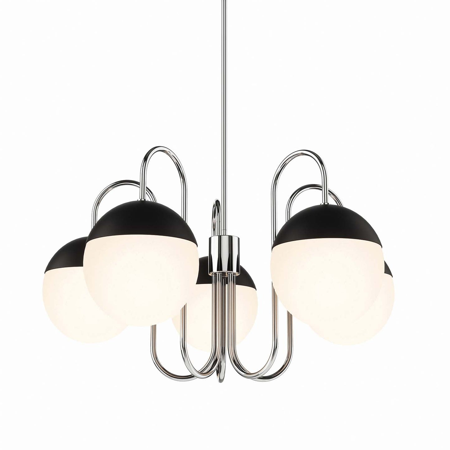 Stellar 5-Light Chandelier Opal Polished Nickel EEI-5658-OPA-PON