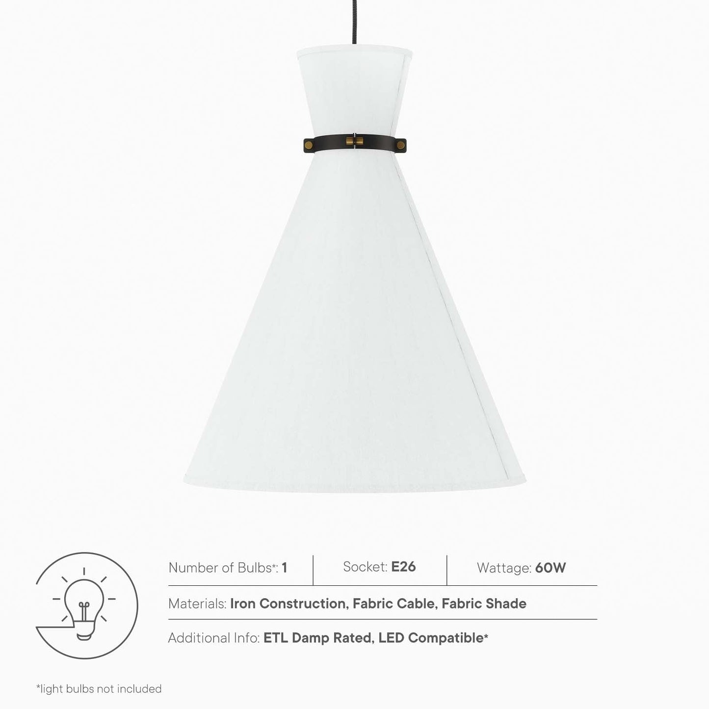 Starlight 1-Light Pendant Light White Satin Brass EEI-5659-WHI-SBR