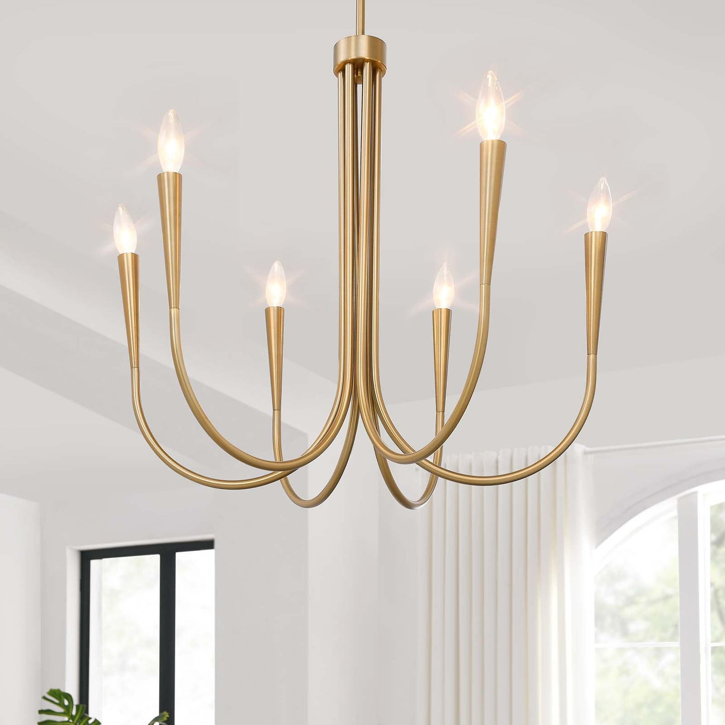 Penrose 6-Light Chandelier Satin Brass EEI-5661-SBR