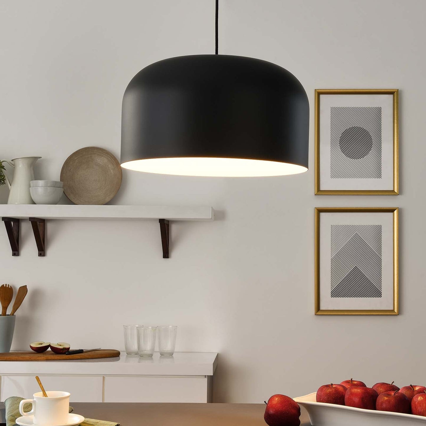 Avenue 1-Light Pendant Light Black EEI-5665-BLK