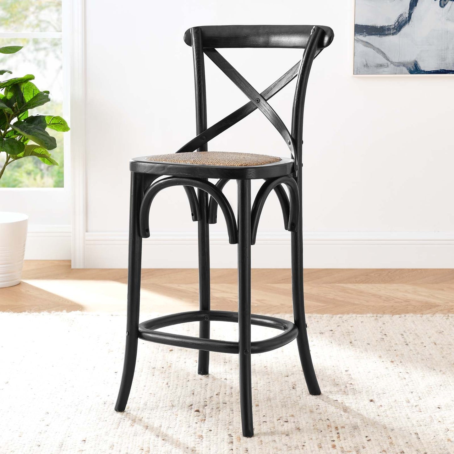 Gear Counter Stool Black EEI-5667-BLK