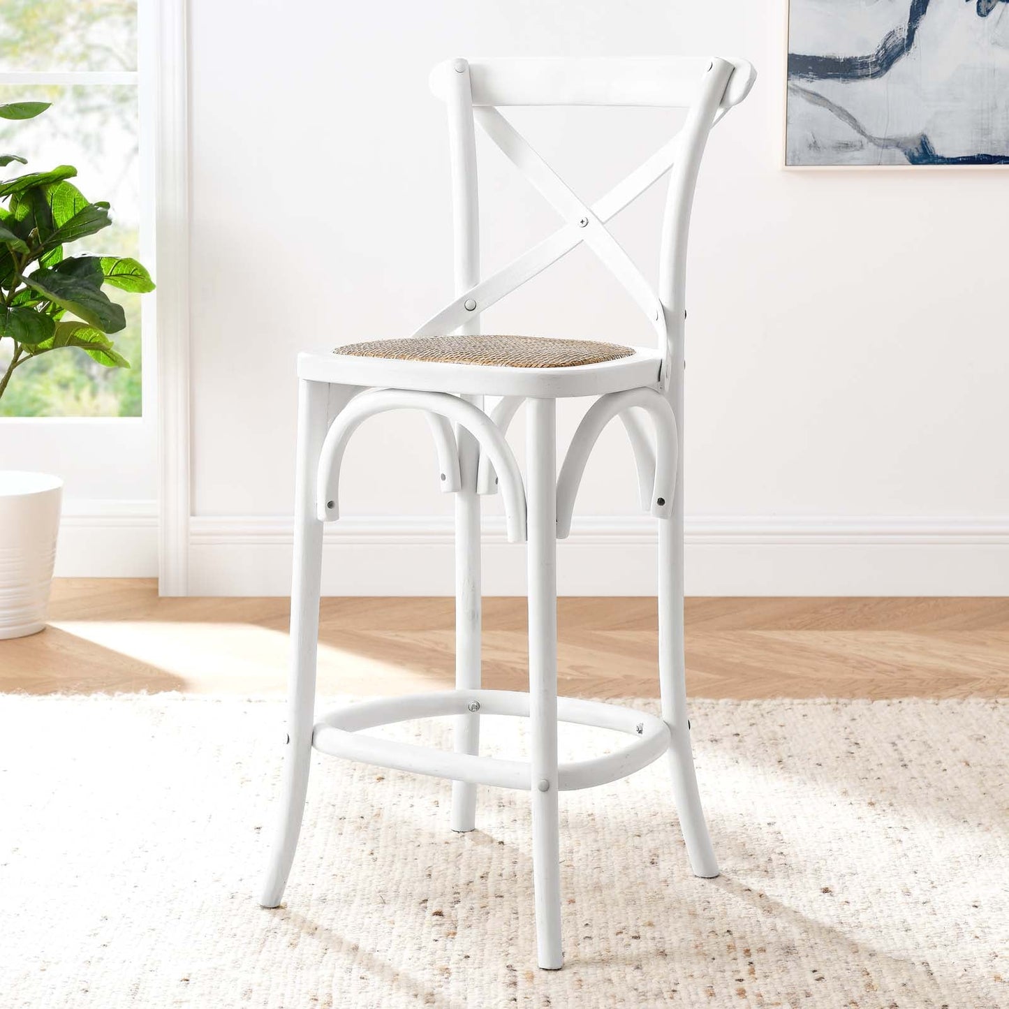 Gear Counter Stool White EEI-5667-WHI