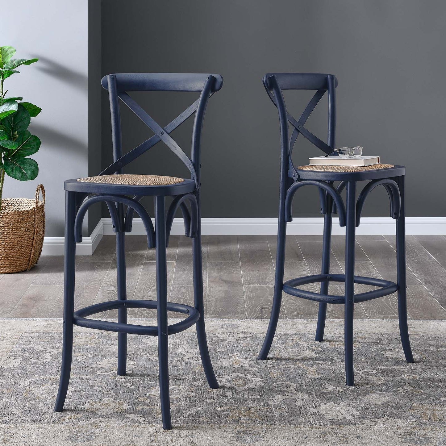 Gear Bar Stool Midnight Blue EEI-5668-MID