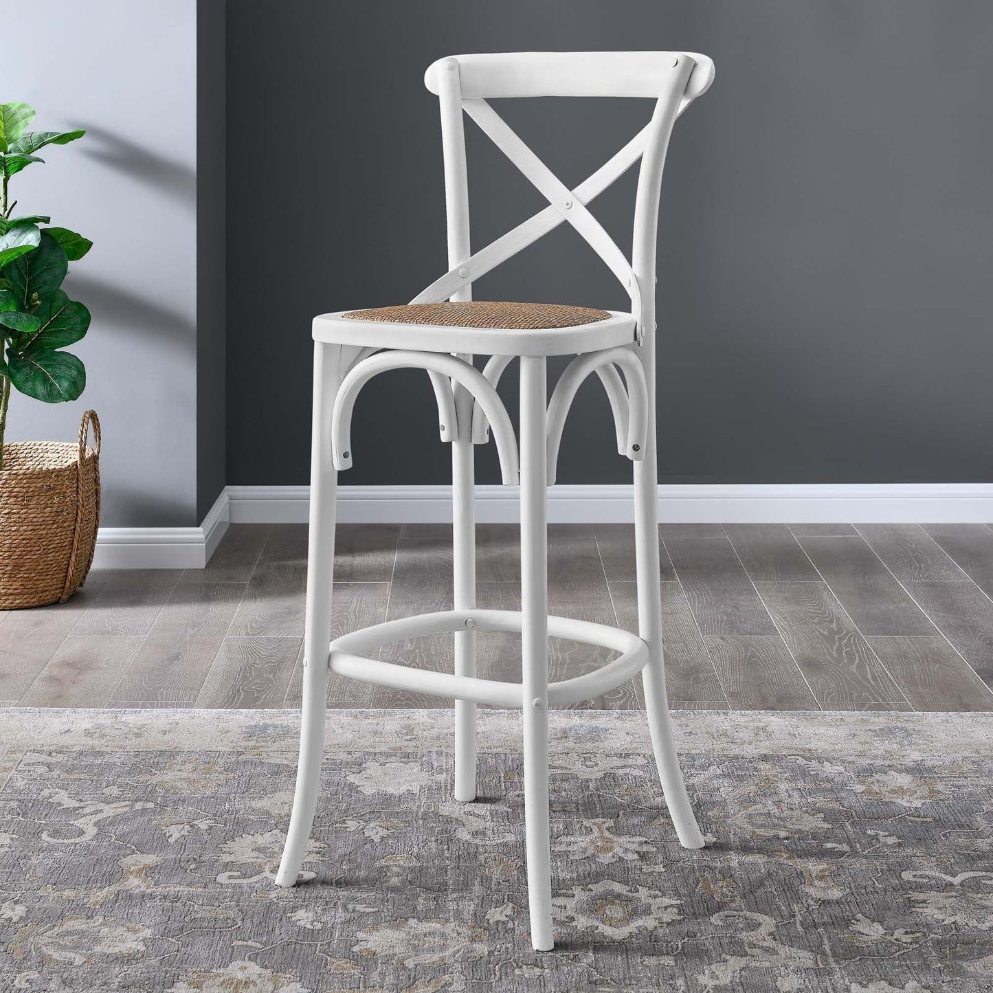 Gear Bar Stool White EEI-5668-WHI