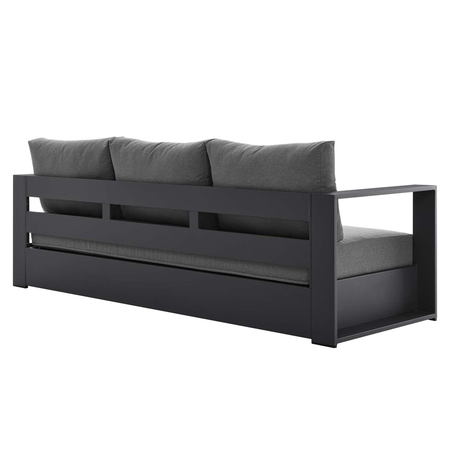 Tahoe Outdoor Patio Powder-Coated Aluminum Sofa Gray Charcoal EEI-5676-GRY-CHA