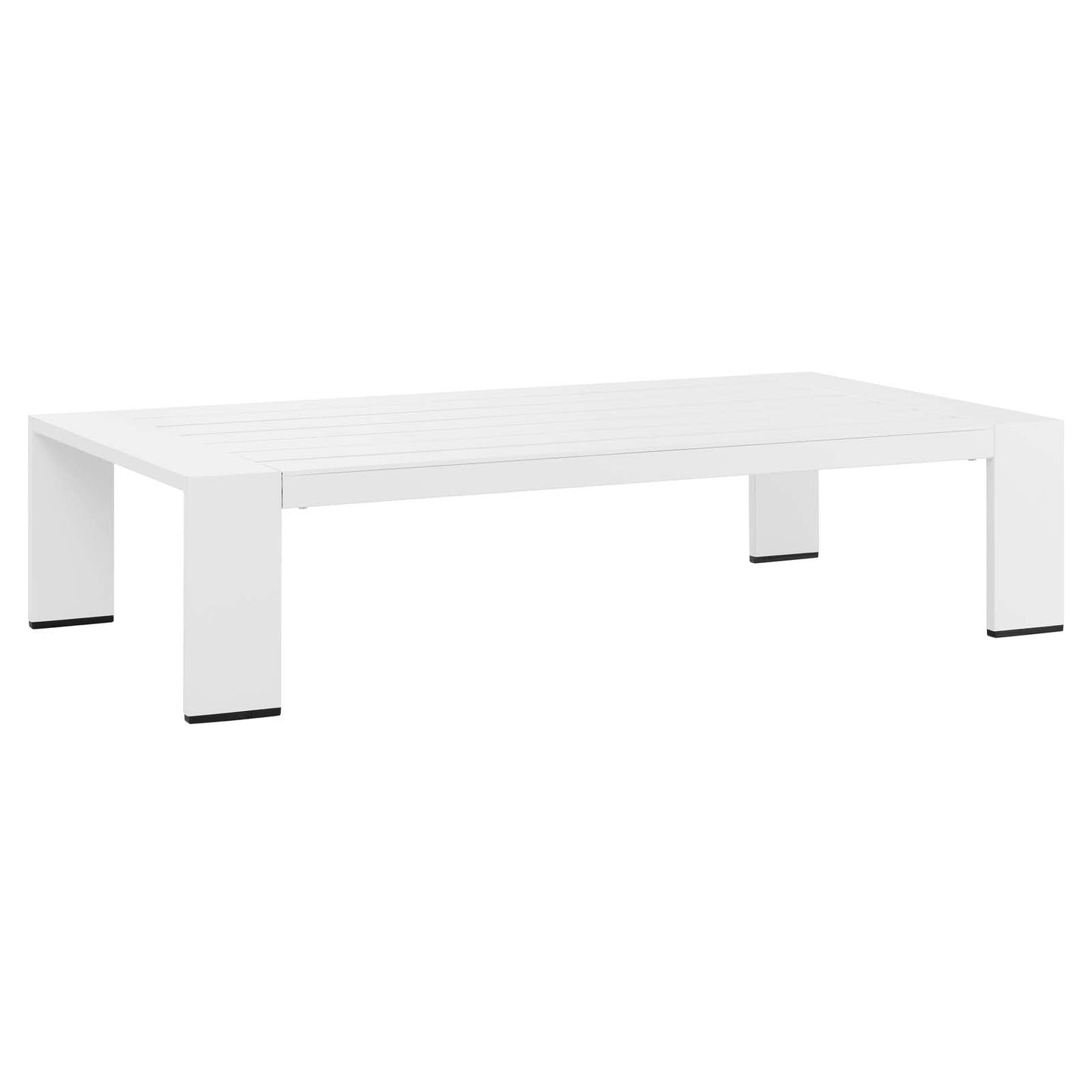 Tahoe Outdoor Patio Powder-Coated Aluminum Coffee Table White EEI-5677-WHI