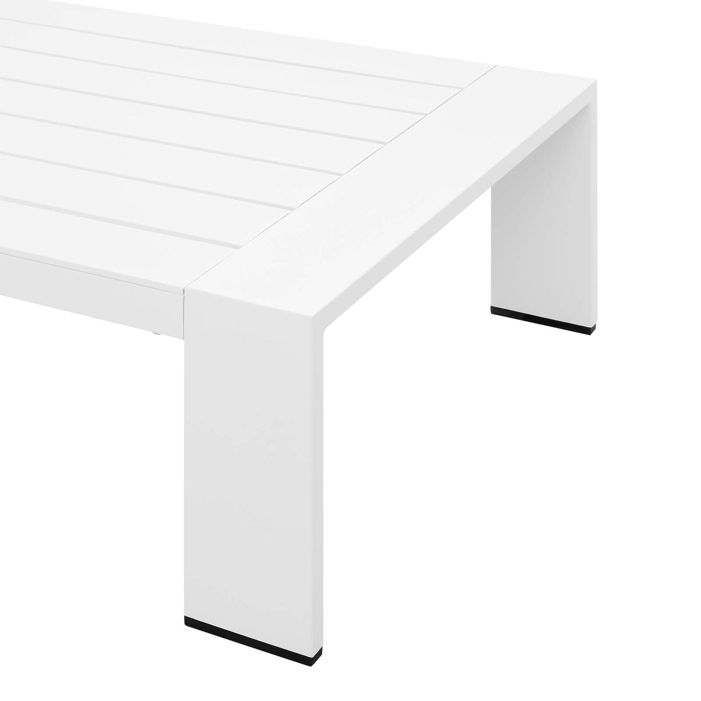 Tahoe Outdoor Patio Powder-Coated Aluminum Coffee Table White EEI-5677-WHI