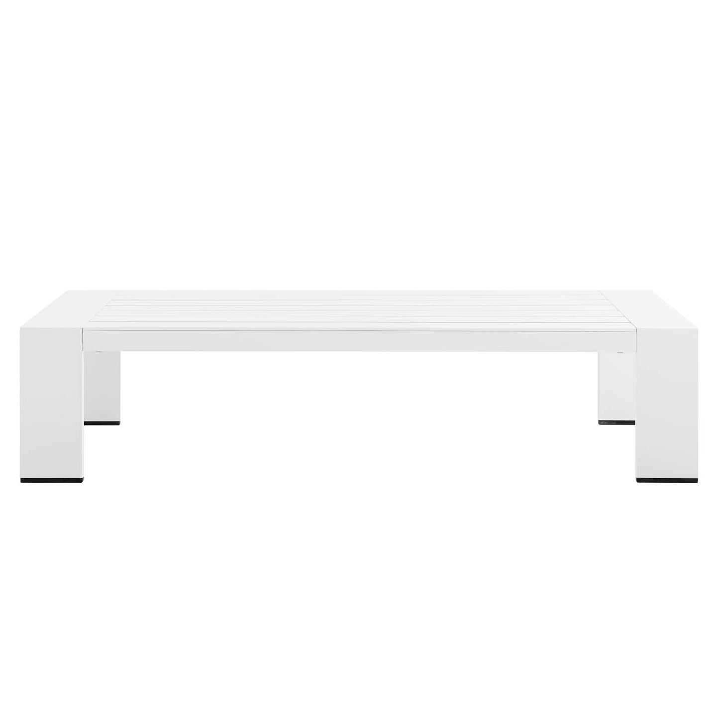 Tahoe Outdoor Patio Powder-Coated Aluminum Coffee Table White EEI-5677-WHI