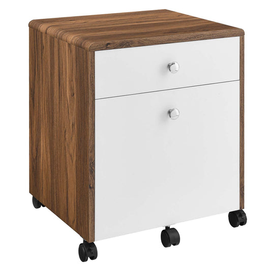 Transmit  Wood File Cabinet Walnut White EEI-5705-WAL-WHI