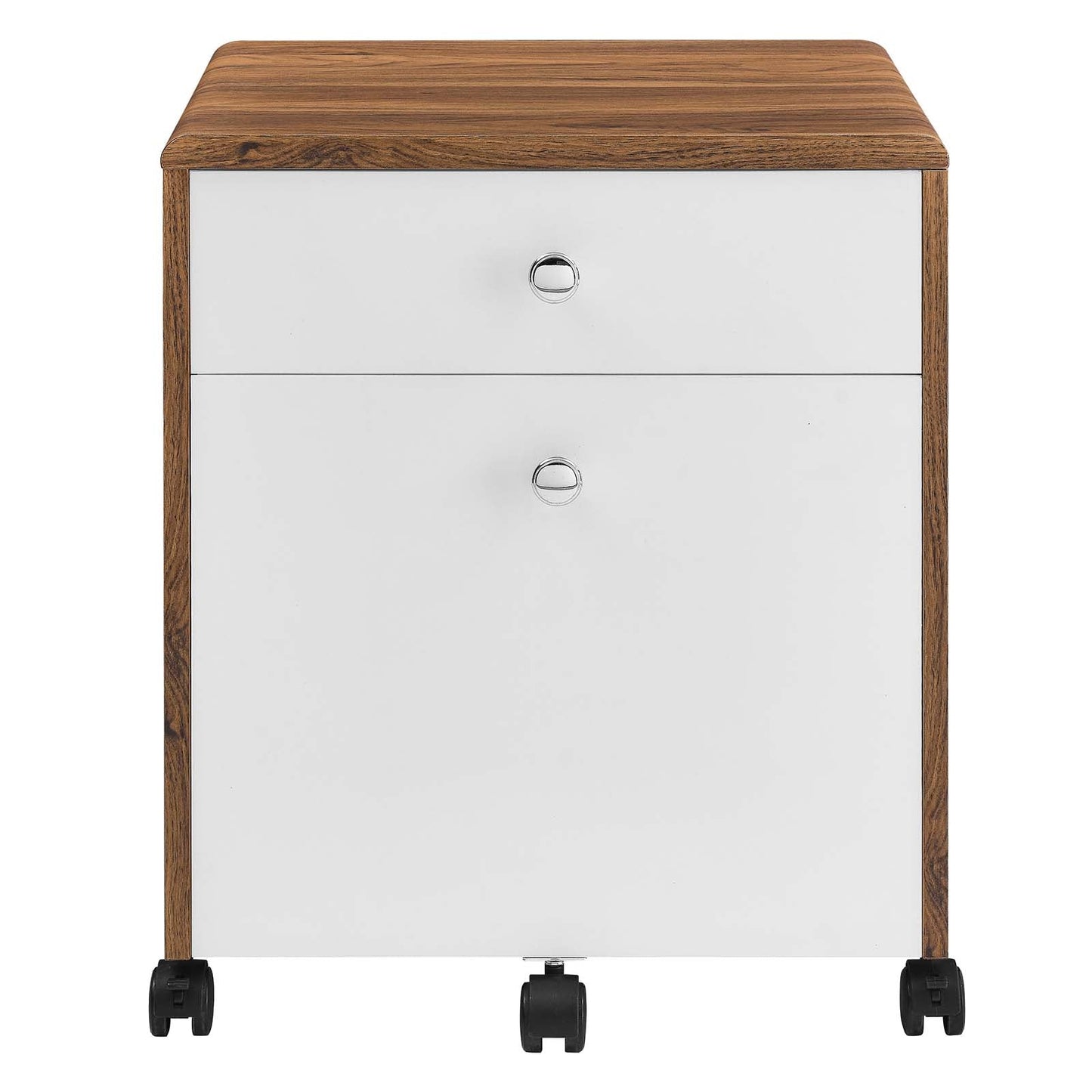 Transmit  Wood File Cabinet Walnut White EEI-5705-WAL-WHI