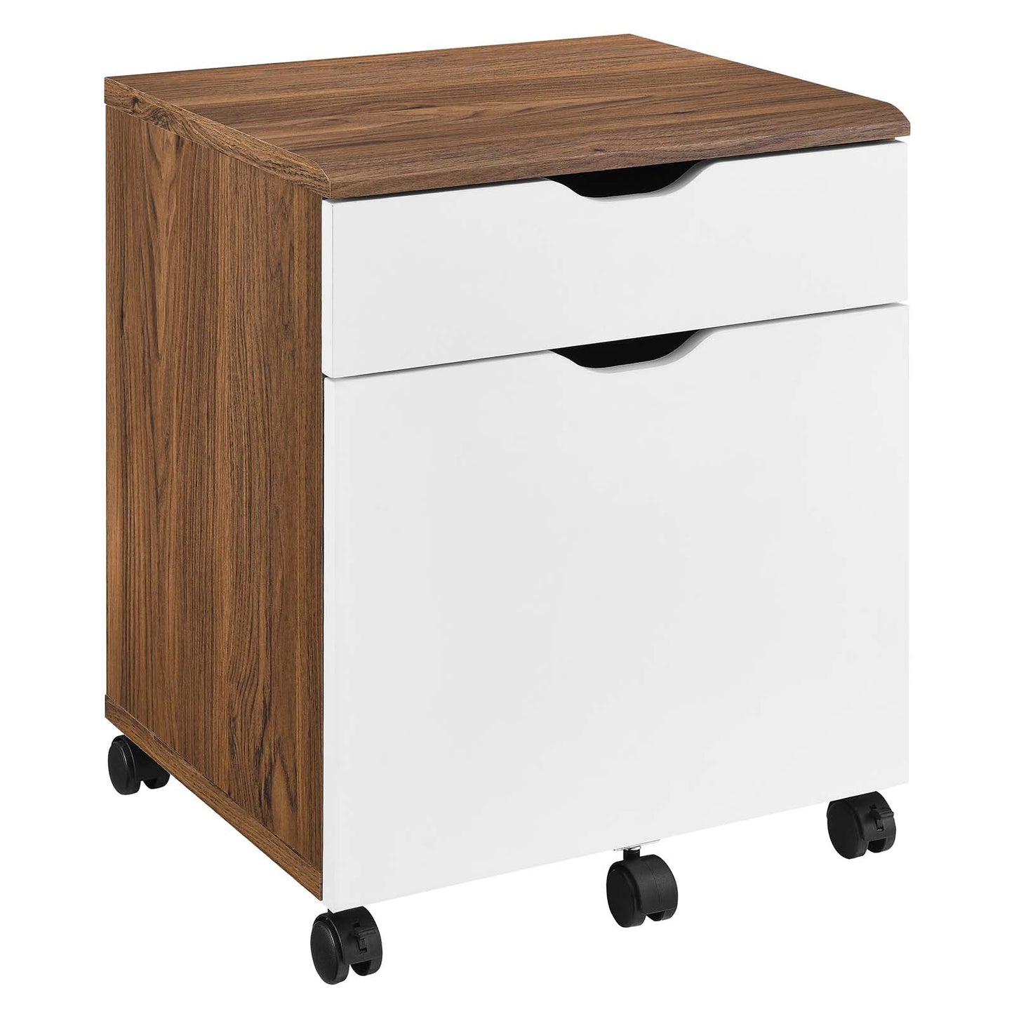 Envision Wood File Cabinet Walnut White EEI-5706-WAL-WHI