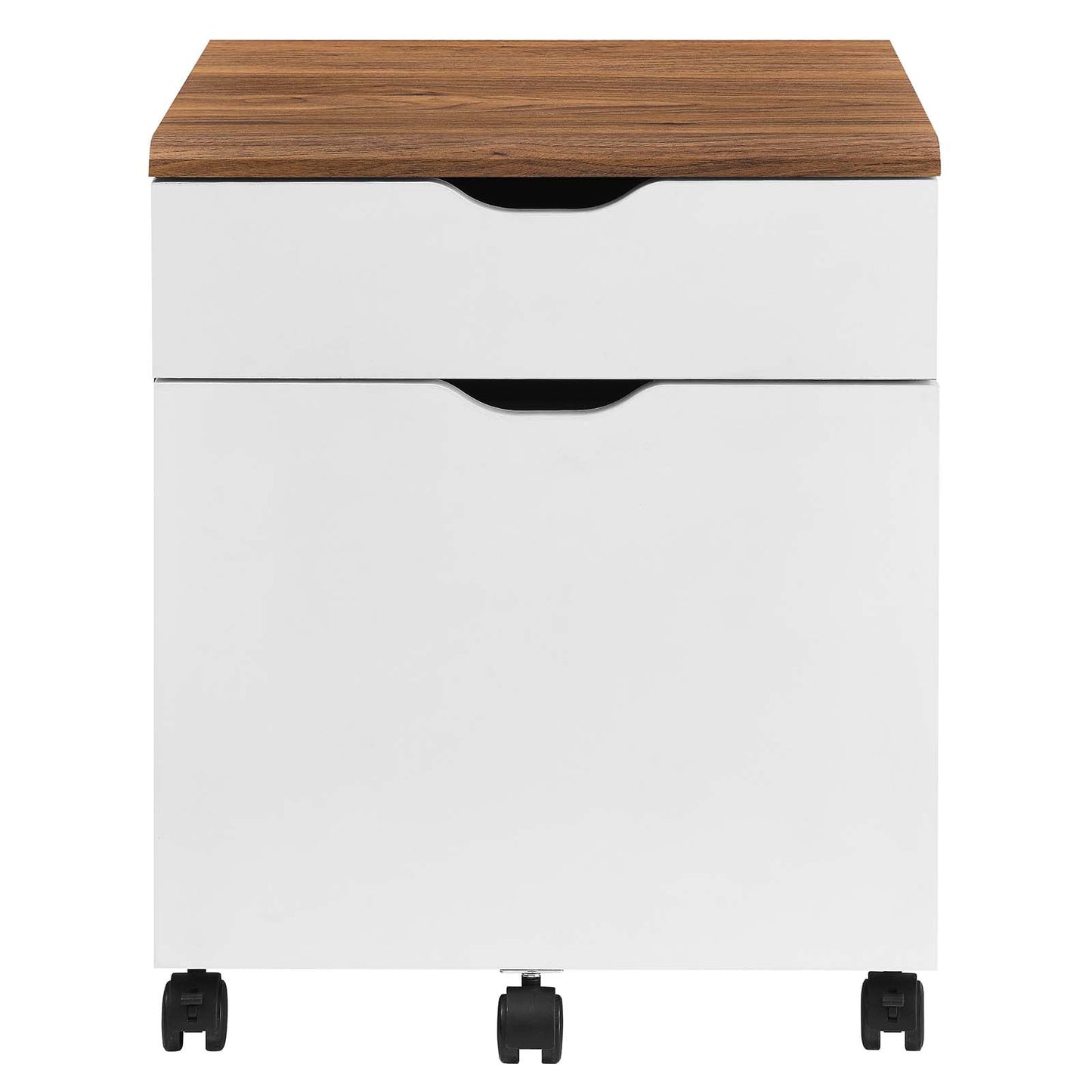 Envision Wood File Cabinet Walnut White EEI-5706-WAL-WHI