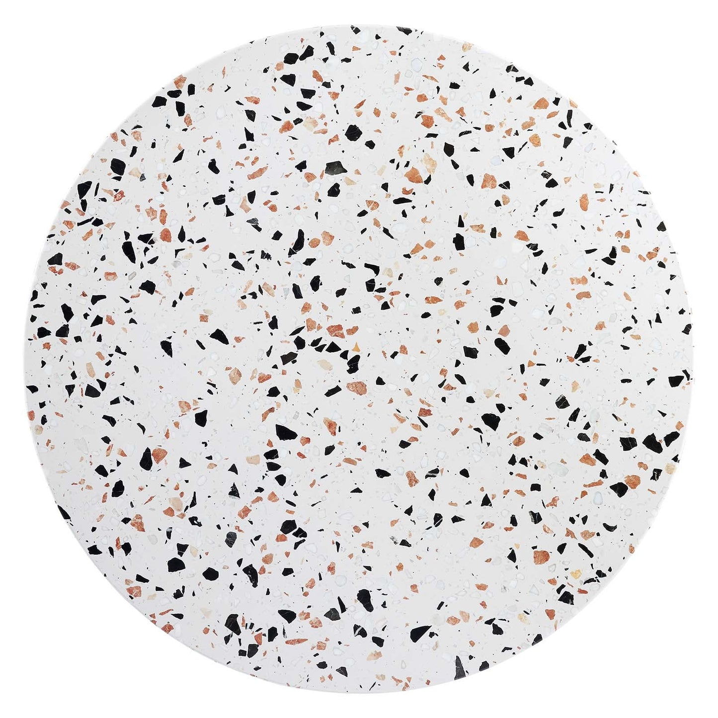 Lippa 36" Round Terrazzo Coffee Table White White EEI-5719-WHI-WHI