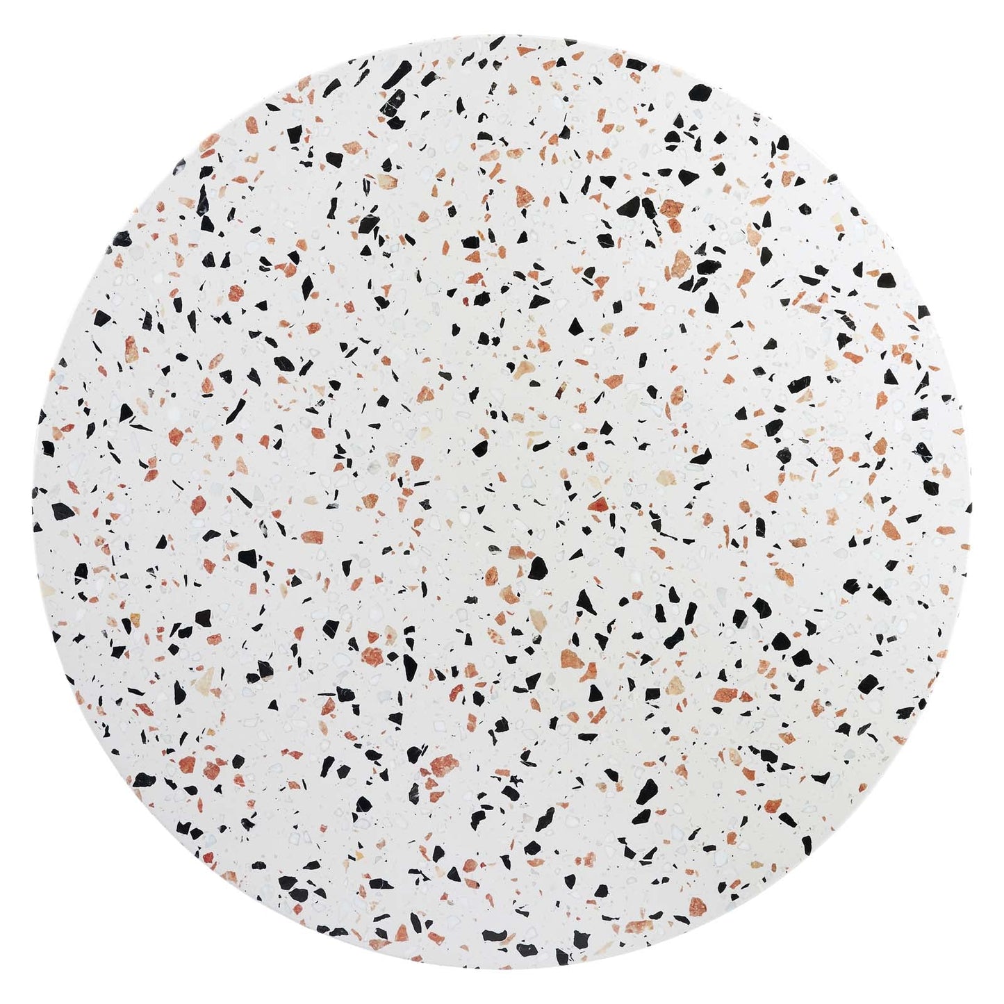 Zinque 40" Round Terrazzo Dining Table Gold White EEI-5727-GLD-WHI