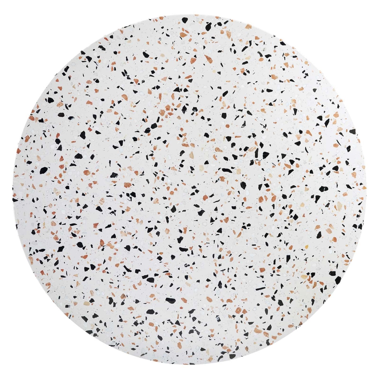 Zinque 47" Round Terrazzo Dining Table Gold White EEI-5732-GLD-WHI