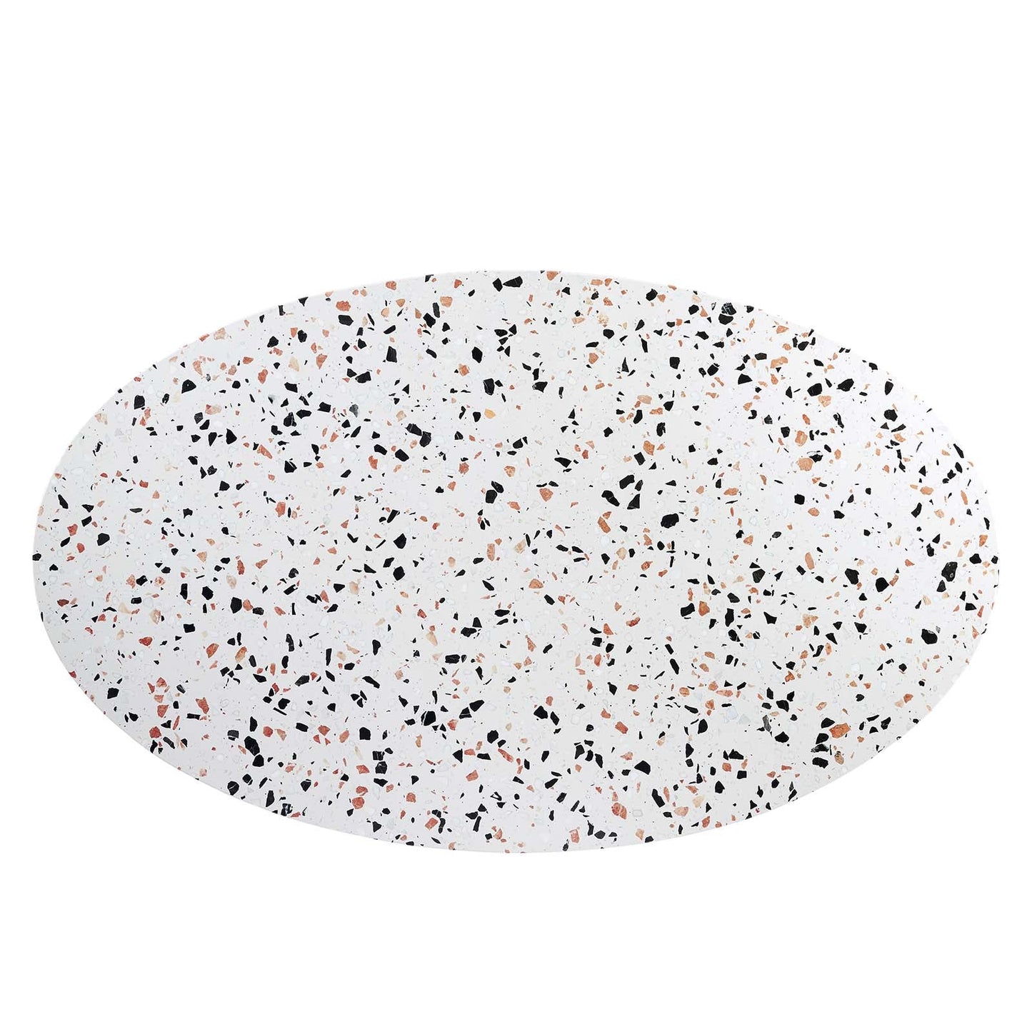 Lippa 60" Oval Terrazzo Dining Table White White EEI-5734-WHI-WHI