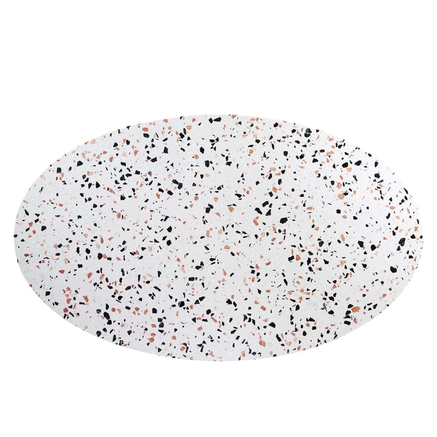 Zinque 60" Oval Terrazzo Dining Table Gold White EEI-5738-GLD-WHI