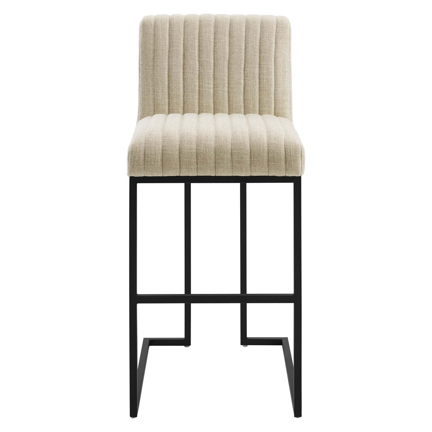 Indulge Channel Tufted Fabric Bar Stools Beige EEI-5742-BEI