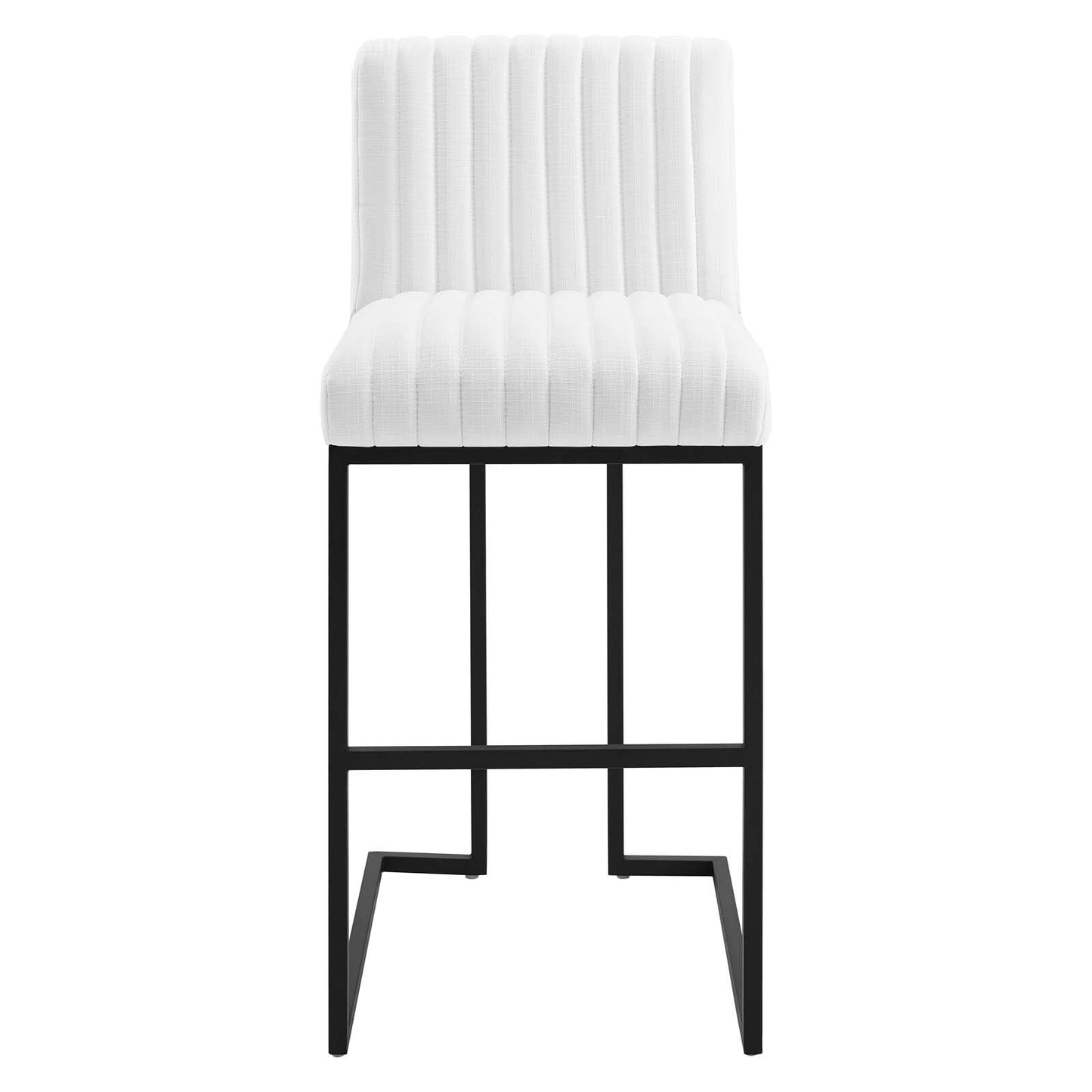 Indulge Channel Tufted Fabric Bar Stools White EEI-5742-WHI