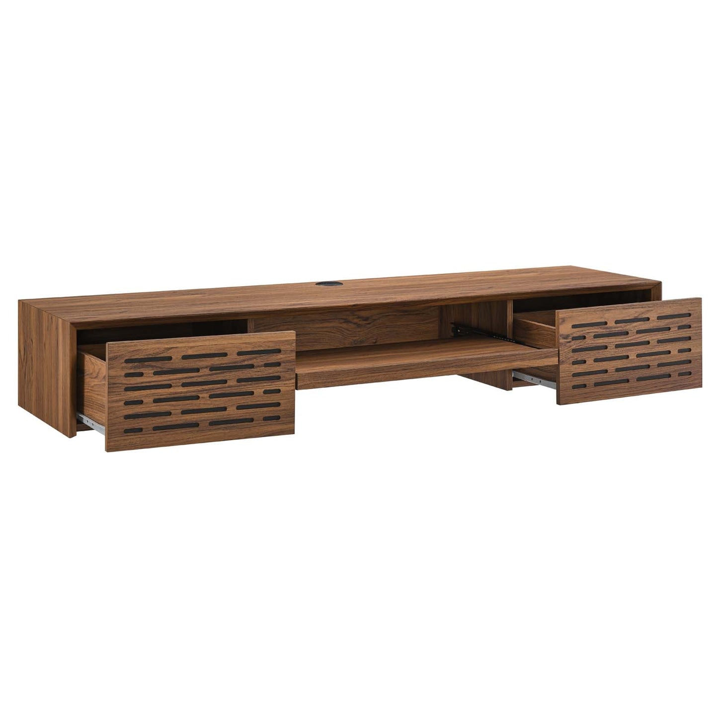 Merit 60" Wall Mount Wood Office Desk Walnut EEI-5744-WAL