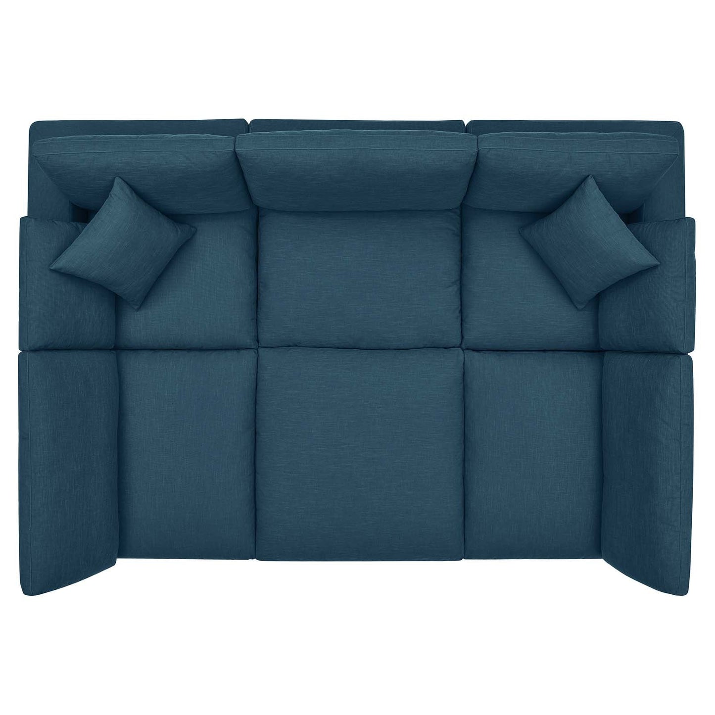 Commix Down Filled Overstuffed 6-Piece Sectional Sofa Azure EEI-5761-AZU