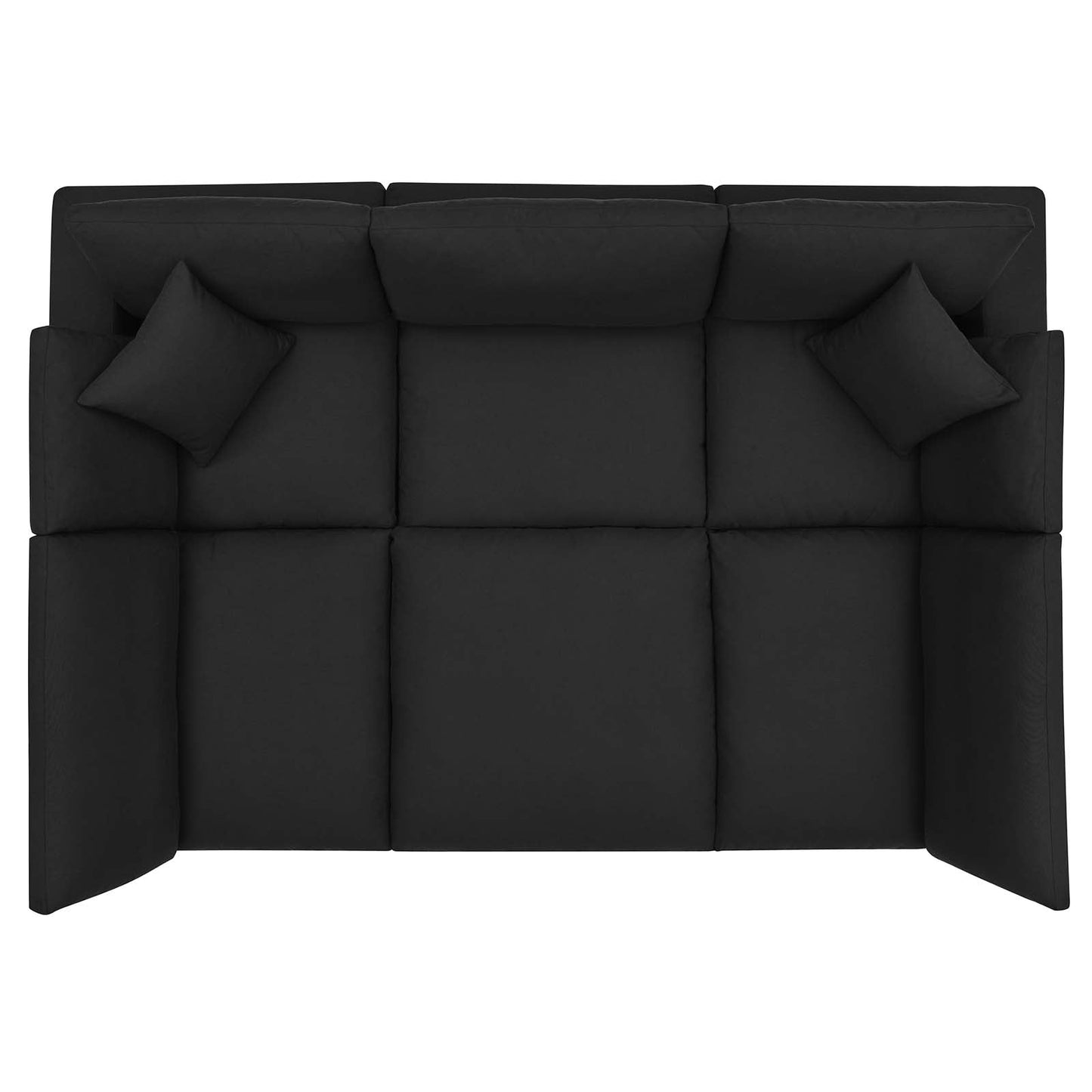 Commix Down Filled Overstuffed 6-Piece Sectional Sofa Black EEI-5761-BLK