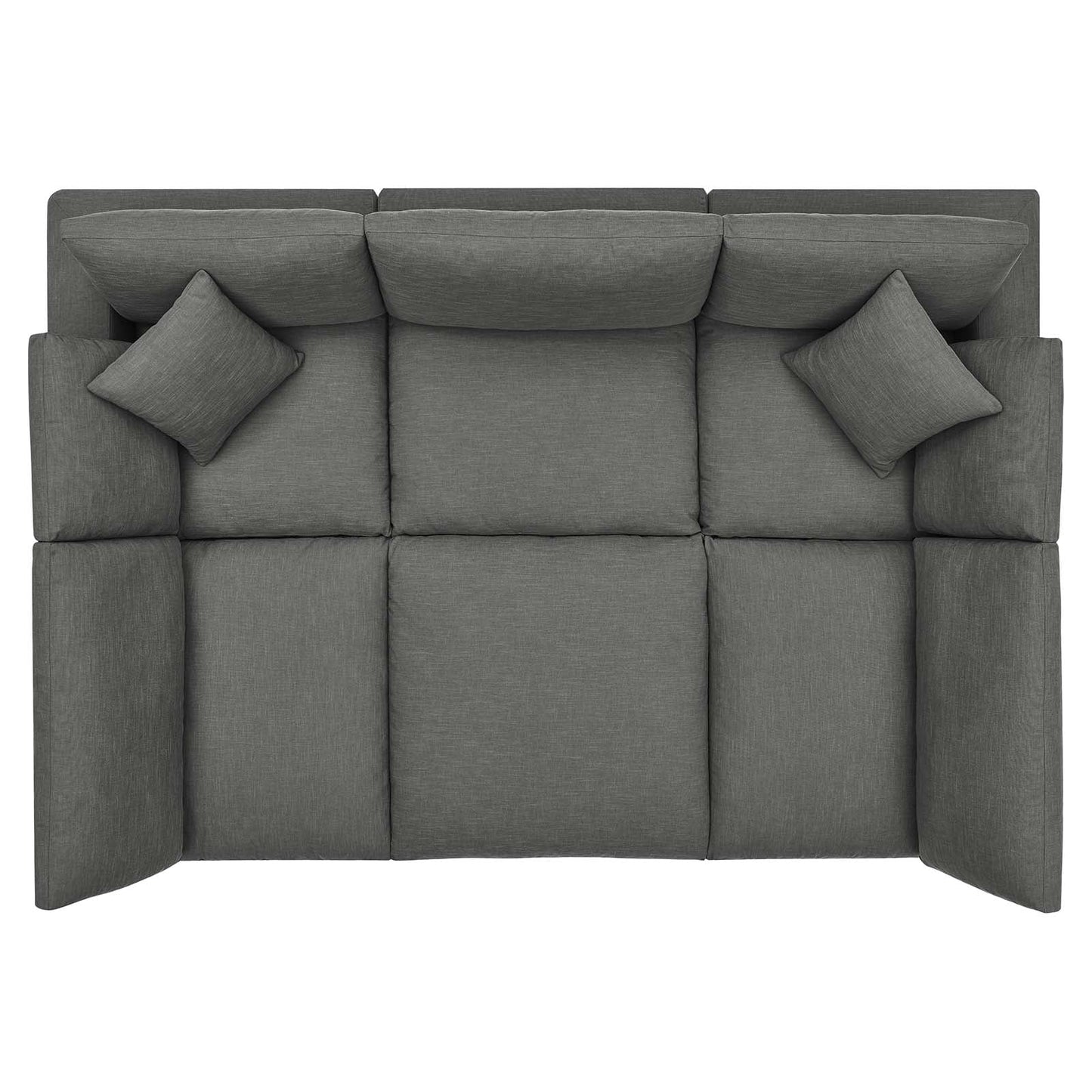 Commix Down Filled Overstuffed 6-Piece Sectional Sofa Gray EEI-5761-GRY