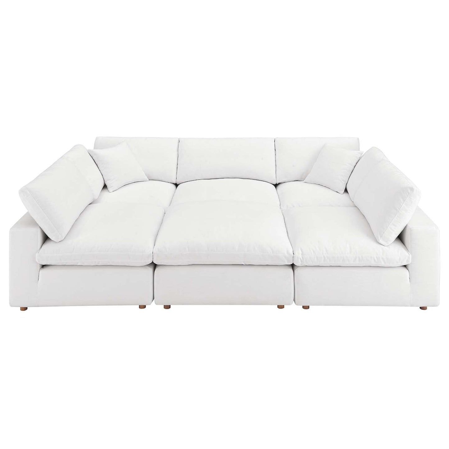 Commix Down Filled Overstuffed 6-Piece Sectional Sofa Pure White EEI-5761-PUW