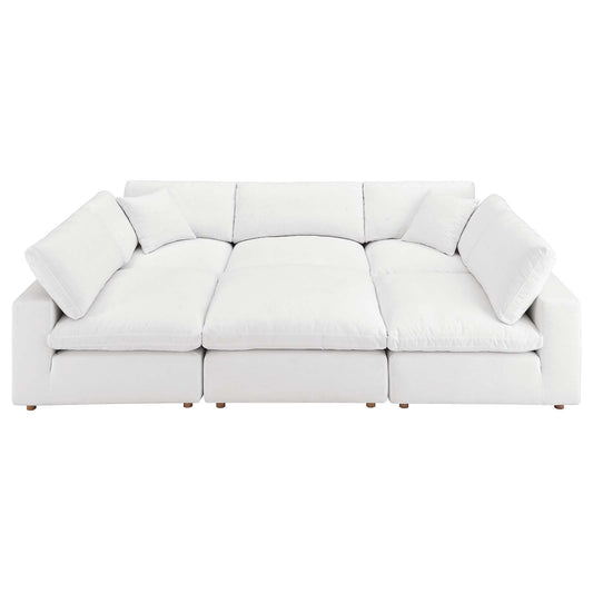 Commix Down Filled Overstuffed 6-Piece Sectional Sofa Pure White EEI-5761-PUW