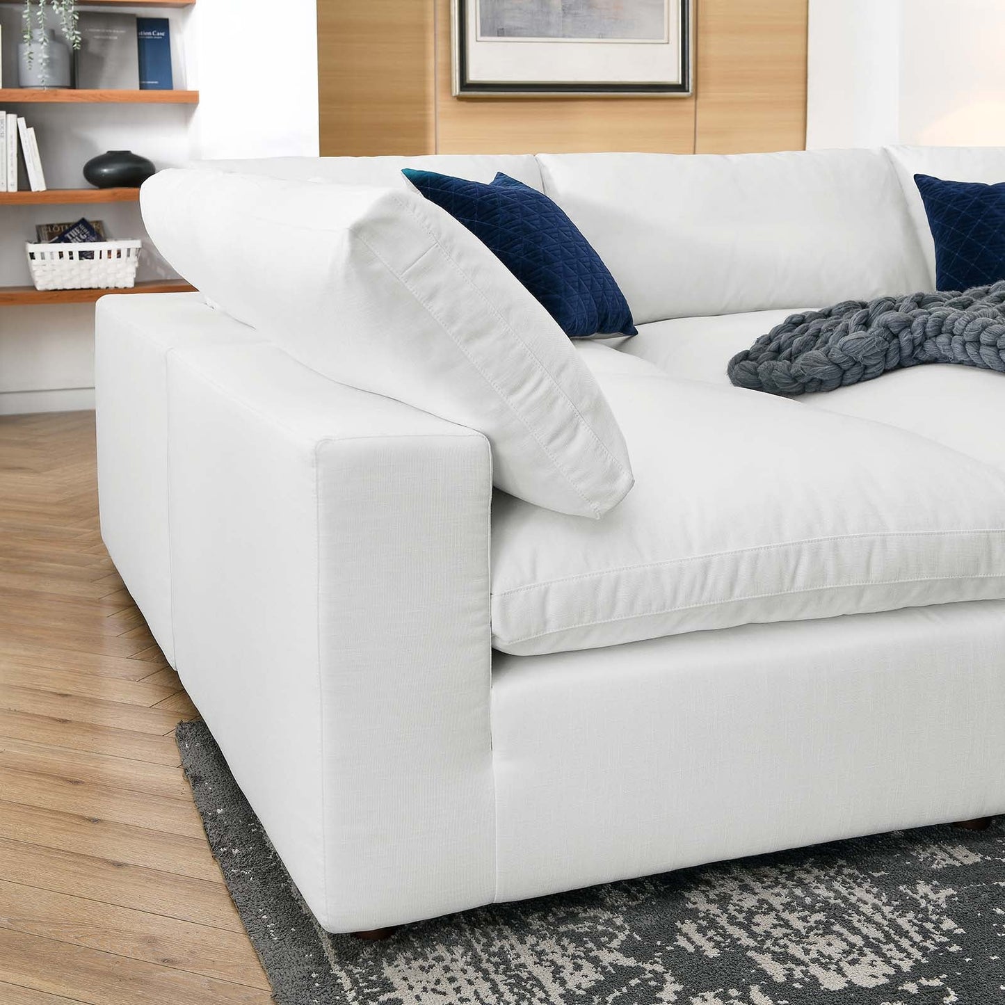 Commix Down Filled Overstuffed 6-Piece Sectional Sofa Pure White EEI-5761-PUW