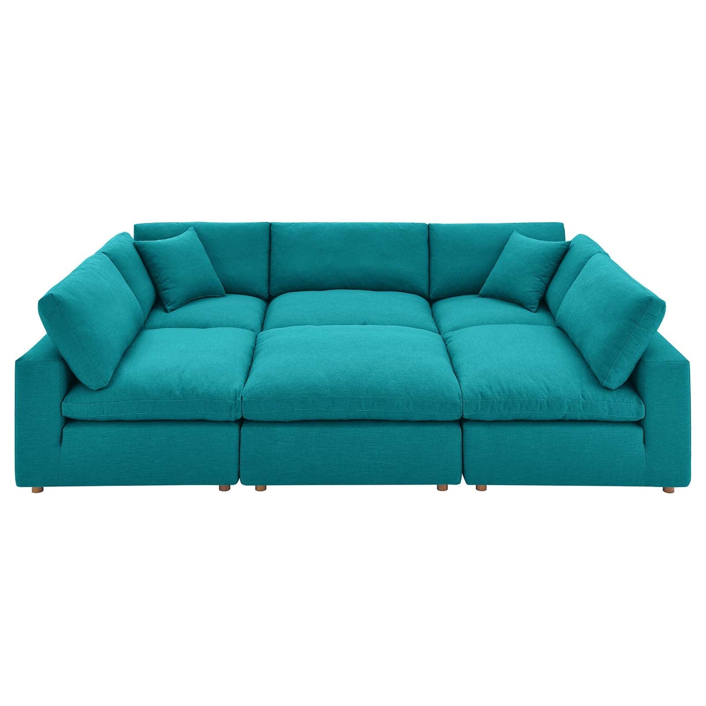 Commix Down Filled Overstuffed 6-Piece Sectional Sofa Teal EEI-5761-TEA