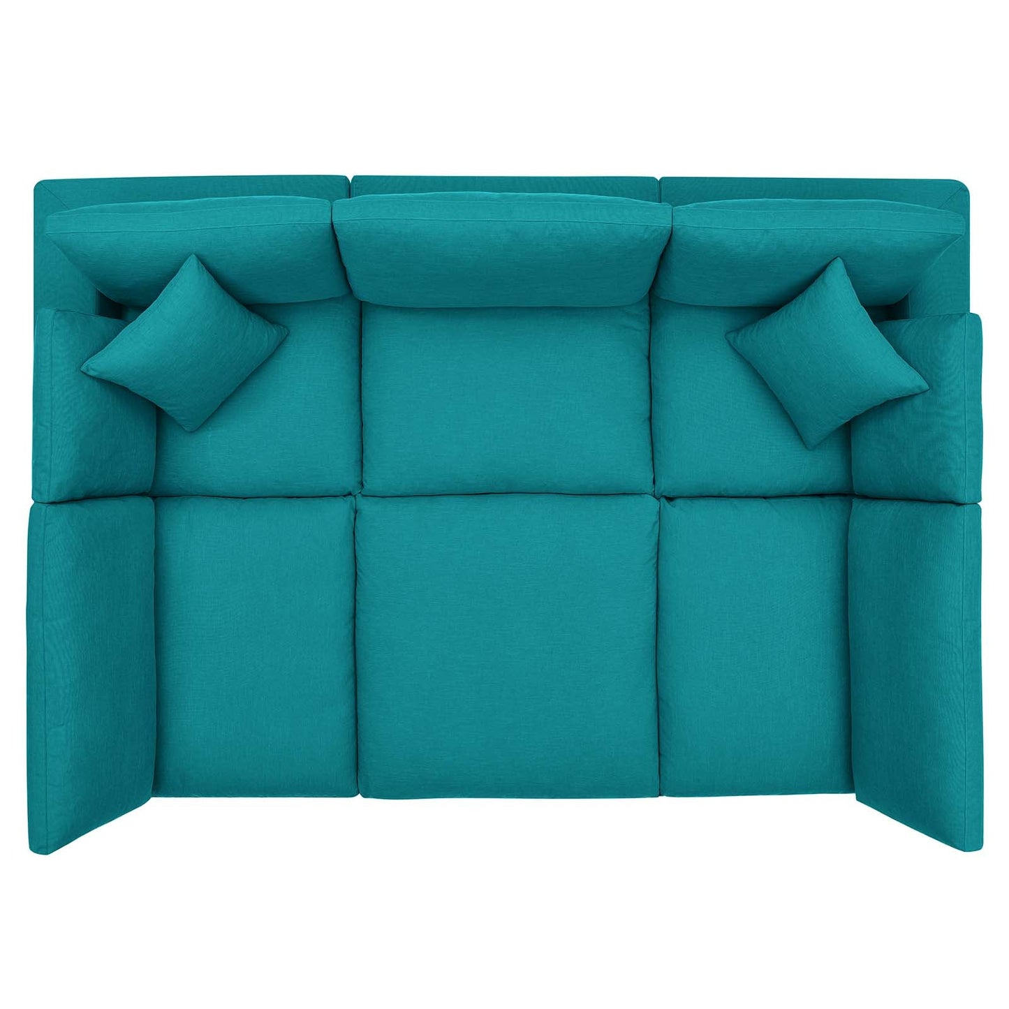 Commix Down Filled Overstuffed 6-Piece Sectional Sofa Teal EEI-5761-TEA