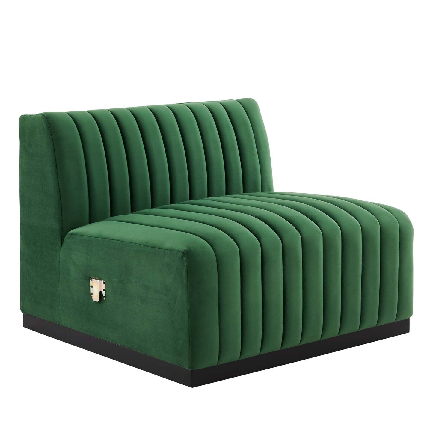 Conjure Channel Tufted Performance Velvet Sofa Black Emerald EEI-5765-BLK-EME