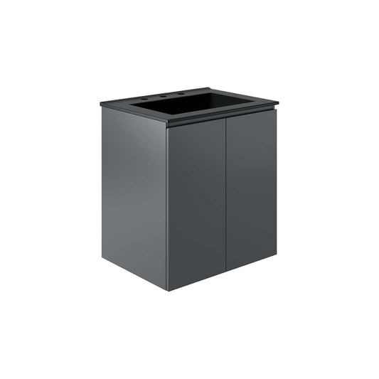 Bryn 24" Wall-Mount Bathroom Vanity Gray Black EEI-5777-GRY-BLK