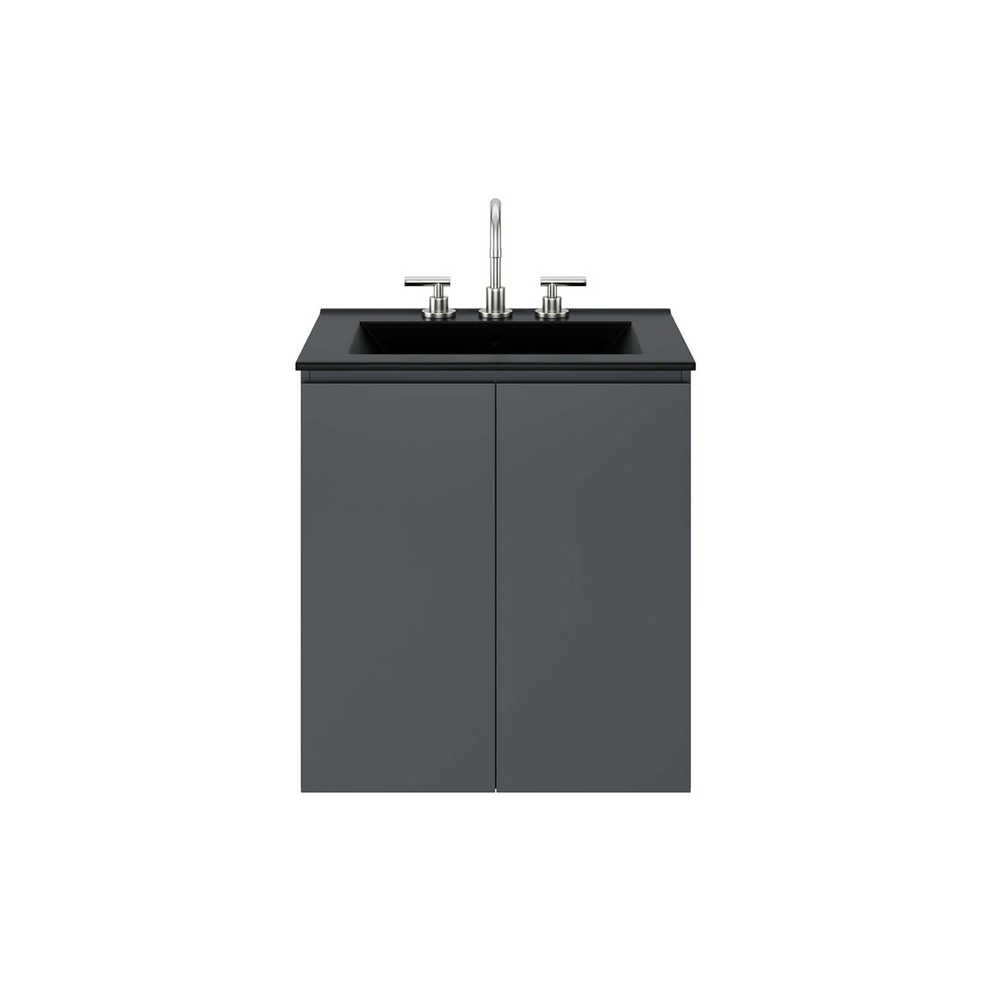 Bryn 24" Wall-Mount Bathroom Vanity Gray Black EEI-5777-GRY-BLK