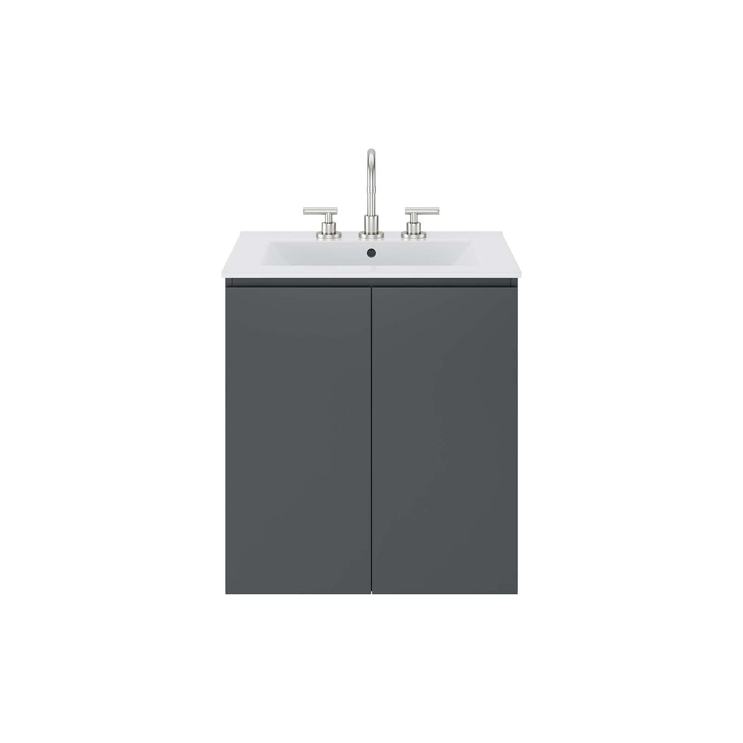 Bryn 24" Wall-Mount Bathroom Vanity Gray White EEI-5777-GRY-WHI